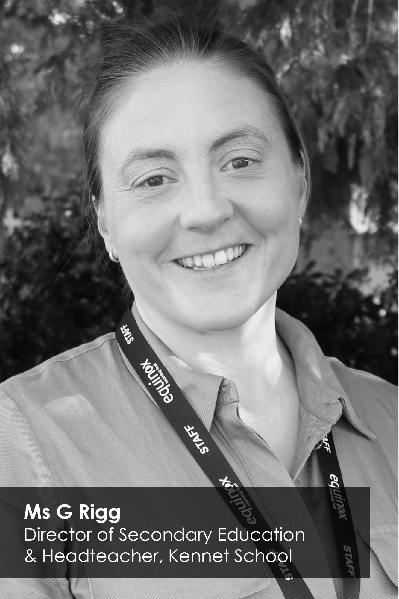 Portrait of Ms G Rigg, Director of Secondary Education of Equinox Learning Trust and Headteacher of Kennet School